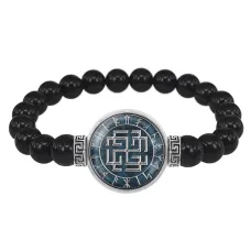 Браслет из черного агата Сварожич BSBA-044