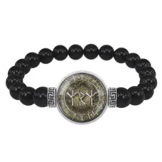 Браслет из черного агата Защита в путешествиях BSBA-050