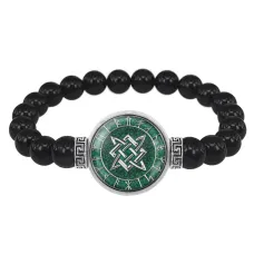 Браслет из черного агата Звезда Руси BSBA-059