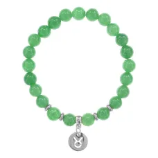 Браслет Знаки Зодиака - Телец с нат.камнем Нефрит 8мм