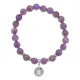 Браслет Знаки Зодиака - Близнецы с нат.камнем Аметист 8мм BSZ04-03
