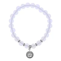 Браслет Знаки Зодиака - Рак с синт.камнем Лунный камень 8мм BSZ04-04