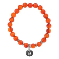 Браслет Знаки Зодиака - Лев с нат.камнем Сердолик 8мм BSZ04-05