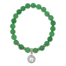Браслет Знаки Зодиака - Дева с нат.камнем Нефрит 8мм BSZ04-06