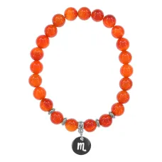 Браслет Знаки Зодиака - Скорпион с нат.камнем Сердолик 8мм BSZ04-08