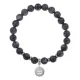 Браслет Знаки Зодиака - Водолей с нат.камнем Обсидиан 8мм BSZ04-11