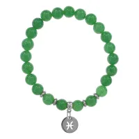 Браслет Знаки Зодиака - Рыбы с нат.камнем Нефрит 8мм BSZ04-12