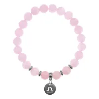 Браслет Знаки Зодиака - Весы с синт.камнем Розовый кварц 8мм BSZ04-19