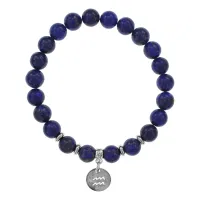 Браслет Знаки Зодиака - Водолей с нат.камнем Лазурит 8мм BSZ04-23