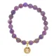 Браслет Знаки Зодиака - Близнецы с нат.камнем Аметист 8мм BSZ05-03