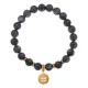 Браслет Знаки Зодиака - Водолей с нат.камнем Обсидиан 8мм BSZ05-11