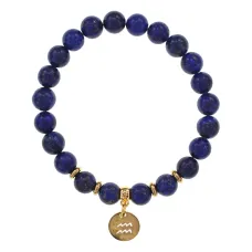 Браслет Знаки Зодиака - Водолей с нат.камнем Лазурит 8мм BSZ05-23