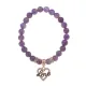 Браслет Сердце Love (Любовь) нат.камень Аметист 8мм BS-CR-0123
