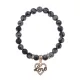 Браслет Сердце Love (Любовь) нат.камень Снежный обсидиан 8мм BS-CR-0134