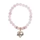 Браслет Сердце Love (Любовь) нат.камень Розовый кварц 8мм BS-CR-0135