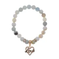 Браслет Сердце Love (Любовь) нат.камень Амазонит 8мм BS-CR-0146