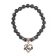 Браслет Сердце Love (Любовь) синт.камень Гематит 8мм BS-CR-0148
