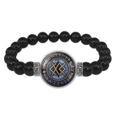 Браслет из черного агата Мужской любовный амулет BSBA-087