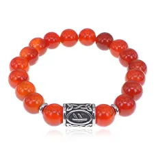 Браслет Феху нерж.сталь Сердолик 10мм BSRX-10-1-5