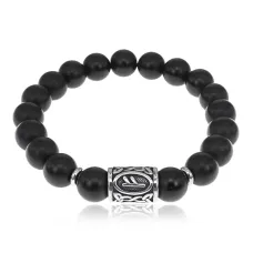 Браслет Феху нерж.сталь Шунгит 10мм BSRX-10-1-8