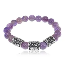 Браслет Материальное благополучие нерж.сталь Аметист 10мм BSRX-10-3-1
