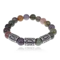 Браслет Материальное благополучие нерж. сталь Яшма индийская 10мм BSRX-10-3-9