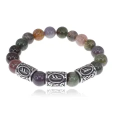 Браслет Материальное благополучие нерж. сталь Яшма индийская 10мм BSRX-10-3-9