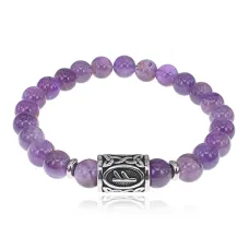 Браслет Феху нерж.сталь Аметист 8мм BSRX-8-1-1
