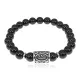 Браслет Феху нерж.сталь Черный агат 8мм BSRX-8-1-3