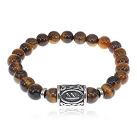 Браслет Феху нерж.сталь Тигровый глаз 8мм BSRX-8-1-4