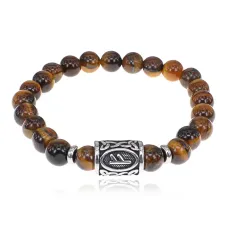 Браслет Феху нерж.сталь Тигровый глаз 8мм BSRX-8-1-4