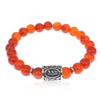Браслет Феху нерж.сталь Сердолик 8мм BSRX-8-1-5