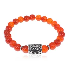Браслет Феху нерж.сталь Сердолик 8мм BSRX-8-1-5