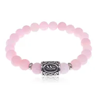Браслет Феху нерж.сталь Розовый кварц 8мм BSRX-8-1-7