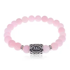Браслет Феху нерж.сталь Розовый кварц 8мм BSRX-8-1-7