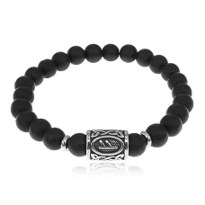 Браслет Феху нерж.сталь Шунгит 8мм BSRX-8-1-8
