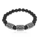 Браслет Материальное благополучие нерж.сталь Черный агат 8мм BSRX-8-3-3