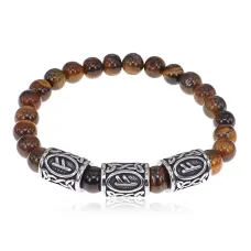 Браслет Материальное благополучие нерж.сталь Тигровый глаз 8мм BSRX-8-3-4