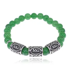 Браслет Материальное благополучие нерж.сталь Нефрит 8мм BSRX-8-3-6