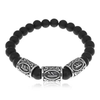 Браслет Материальное благополучие нерж.сталь Шунгит 8мм BSRX-8-3-8
