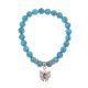Браслет Бабочка (Свобода и Счастье) синт.камень Бирюза 8мм BS-CR-0155