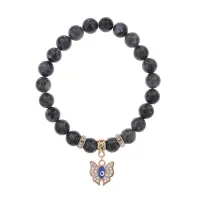 Браслет Бабочка (Свобода и Счастье) нат.камень Лабрадор 8мм BS-CR-0158