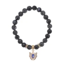 Браслет Бабочка (Свобода и Счастье) нат.камень Лабрадор 8мм BS-CR-0158
