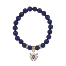Браслет Бабочка (Свобода и Счастье) нат.камень Лазурит 8мм BS-CR-0160