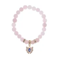 Браслет Бабочка (Свобода и Счастье) нат.камень Розовый кварц 8мм BS-CR-0165