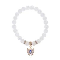 Браслет Бабочка (Свобода и Счастье) синт.камень Сахарный кварц 8мм BS-CR-0166