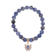 Браслет Бабочка (Свобода и Счастье) нат.камень Содалит 8мм BS-CR-0168