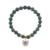Браслет Бабочка (Свобода и Счастье) синт.камень Цоизит 8мм BS-CR-0172