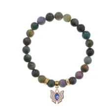 Браслет Бабочка (Свобода и Счастье) нат.камень Яшма 8мм BS-CR-0175