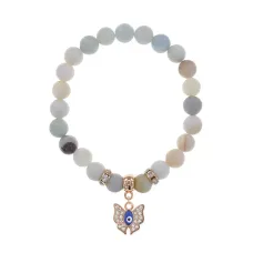 Браслет Бабочка (Свобода и Счастье) нат.камень Амазонит 8мм BS-CR-0176